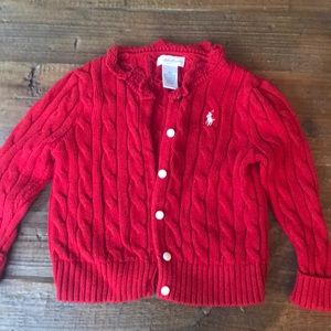 Ralph Lauren cable knit red cardigan